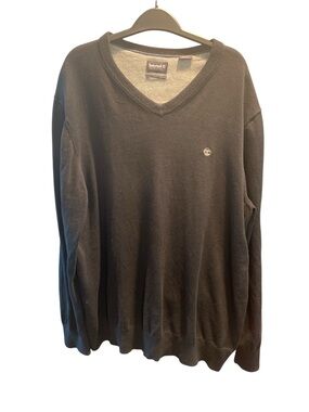 Men’s Timberland Black Organic Cotton V-Neck Sweater Size XXL